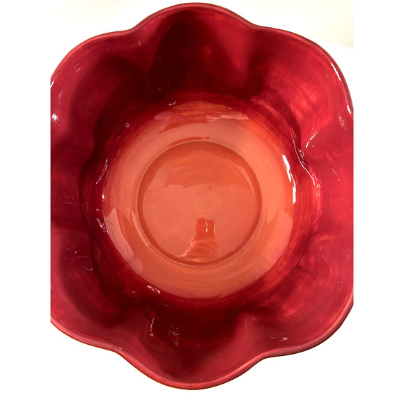 Laurie GatesWare X-Large Autumn Fall Decor Scalloped Edge Punch ServingBowl 13" - Picture 5 of 7